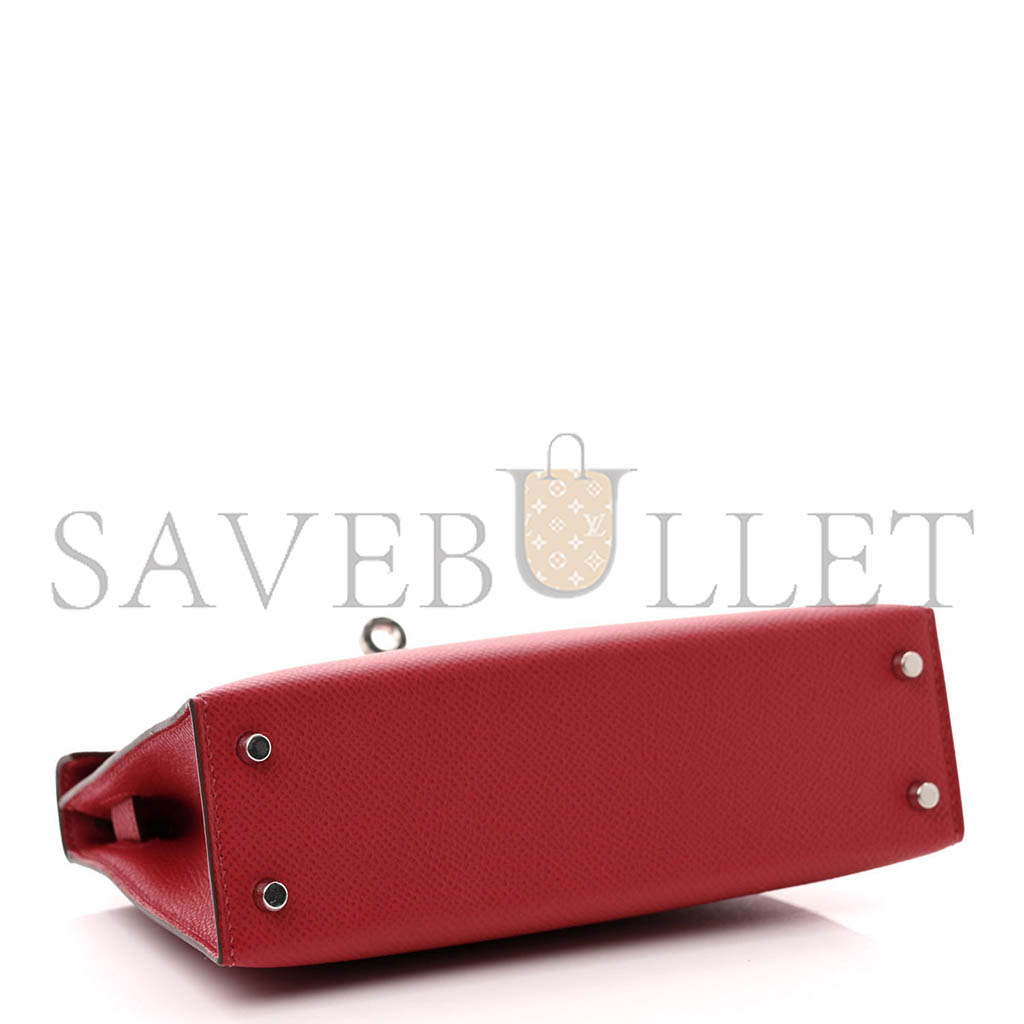 HERMÈS MASTER MINI KELLY II EPSOM ROUGE PIMENT (19*12*5.5cm)